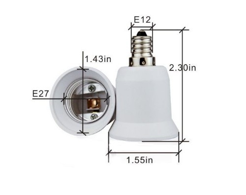 Candelabra To Standard Adapter E12 to E26 Diagram