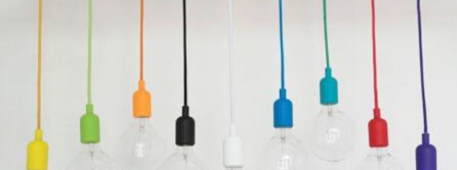Cord Pendant Light with plastic canopy E27 silicone lamp holder