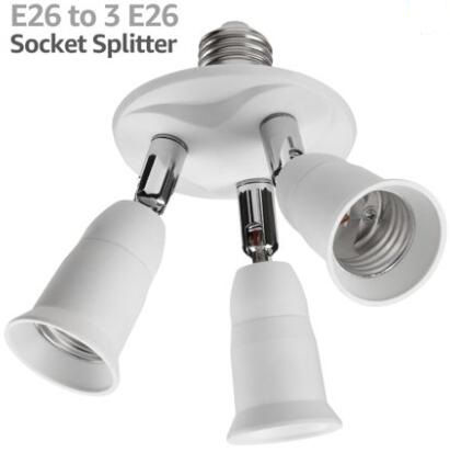 E27 To 3E27 Light Lamp Bulb Socket 3 Splitter Convertor