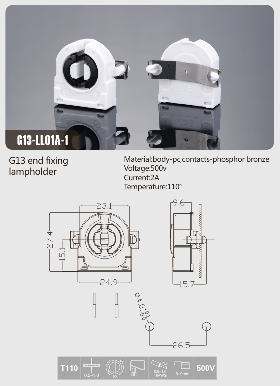 Non-shunted g13 sockets with UL