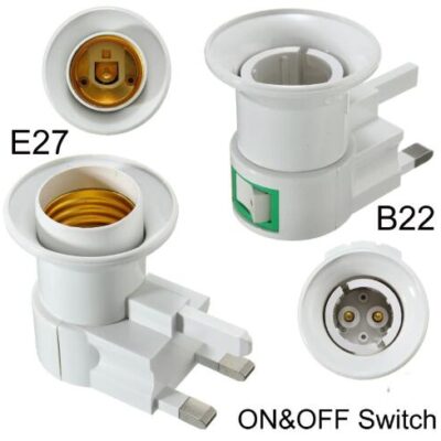 Light Bulb Plug Adapter Wall Screw Lamp Holder Converter