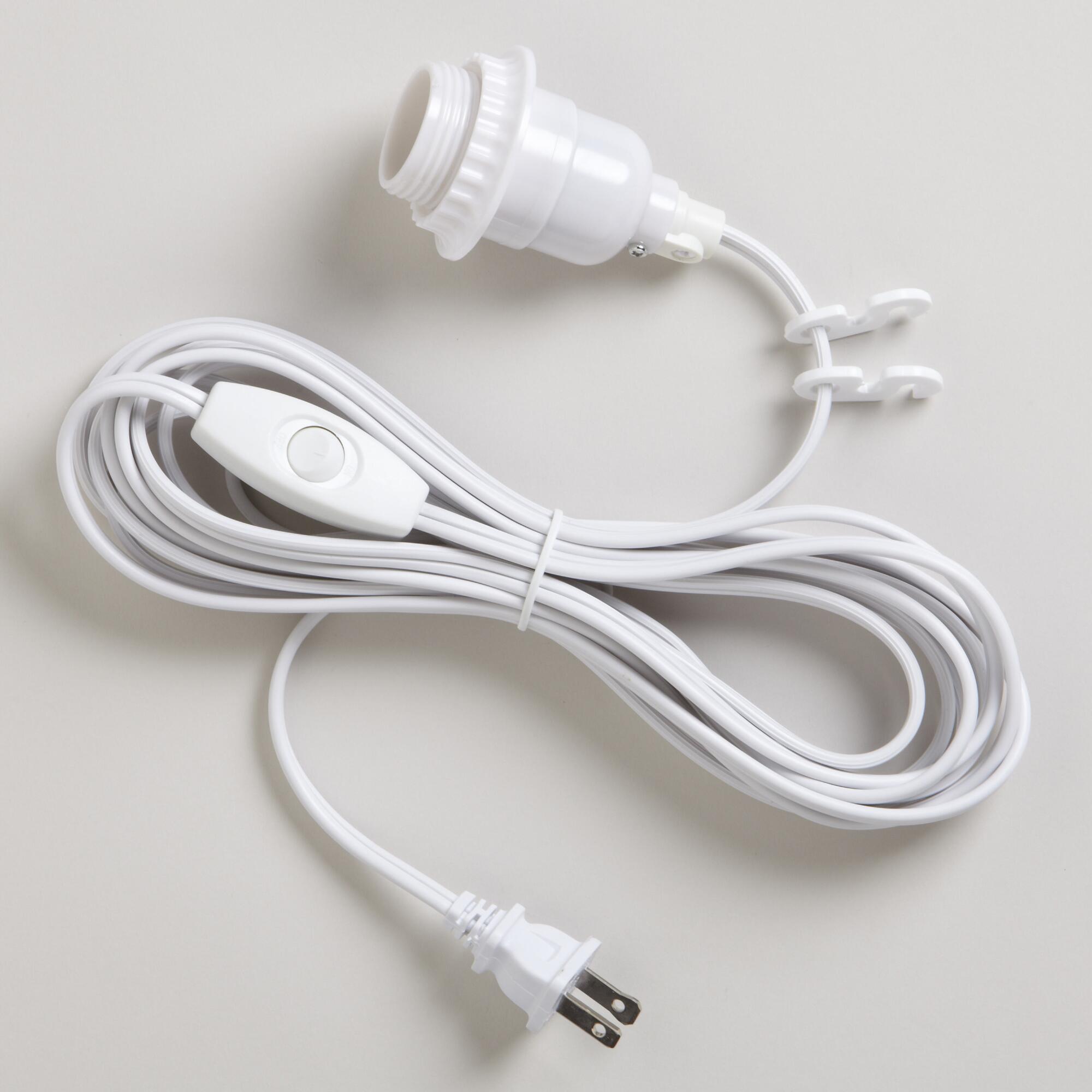 Single Cord Lamp White Pendant Light Socket for Lanterns Customized