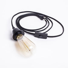 hanging light bulb socket cord with bulb