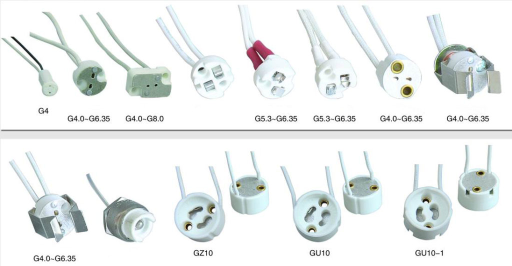 Halogen Lamp Holders Mr16 Gu10 light bulb sockets