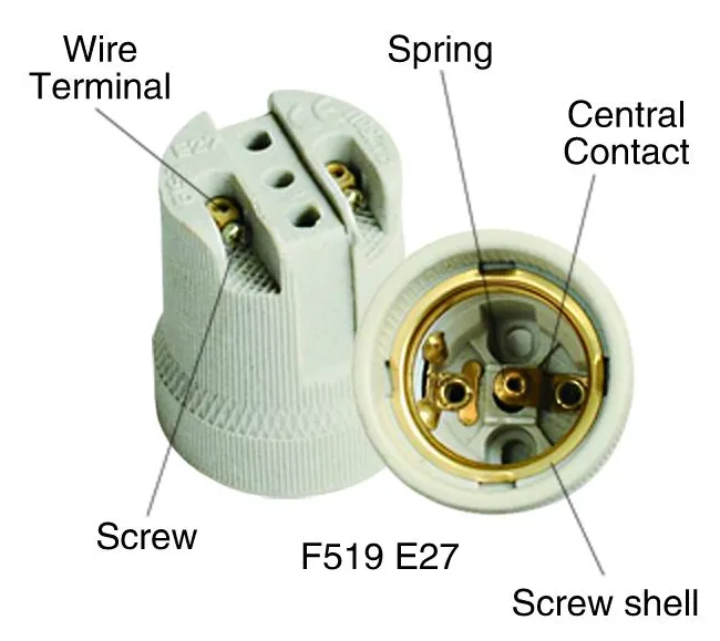 E27 F519 porcelain lamp holder structure