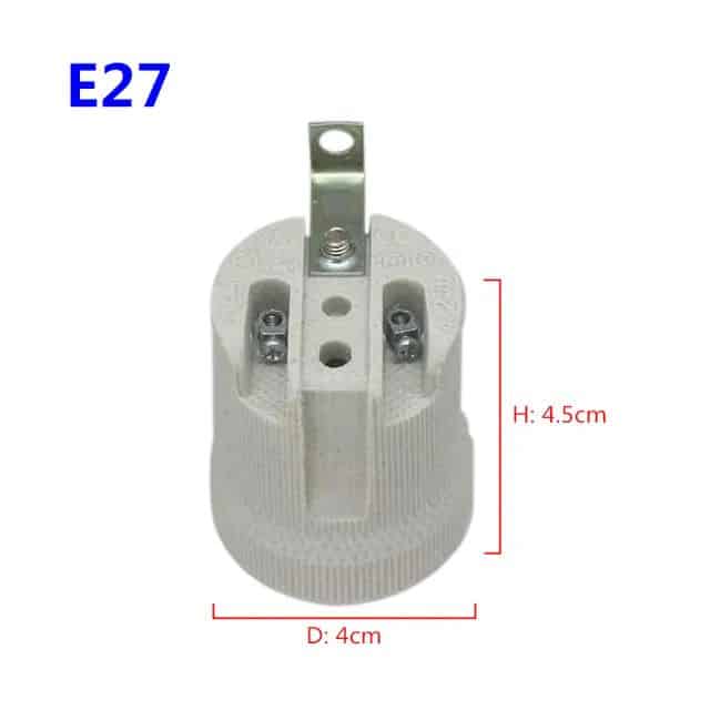 E27 ceramic lamp holder with bracket